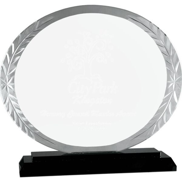 7" Oval Accent Glass on Base Thumbnail