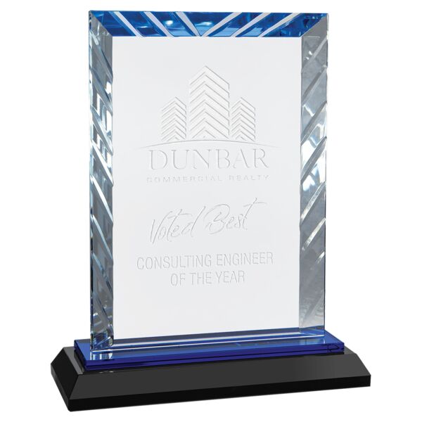 7" Rectangle Accent Glass on and Reflective Base Thumbnail