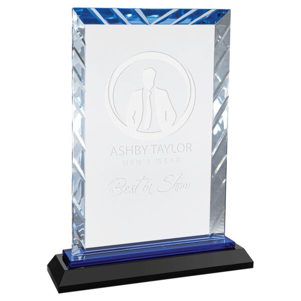 8" Rectangle Accent Glass on and Reflective Base Thumbnail