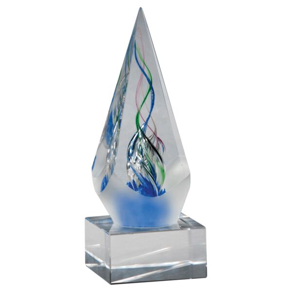 7 1/8" Frosted Glass Accent Arrow Art Glass on Glass Base-No Plate Thumbnail