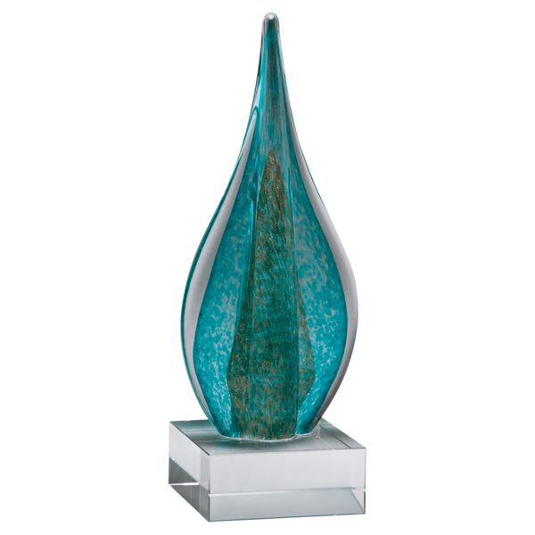 11 1/2" / Teardrop with Metallic Accent on Glass Base-No Plate Thumbnail