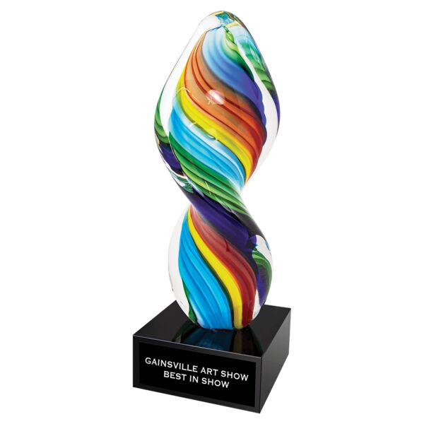 10 1/2" Rainbow Twist Art Glass Thumbnail
