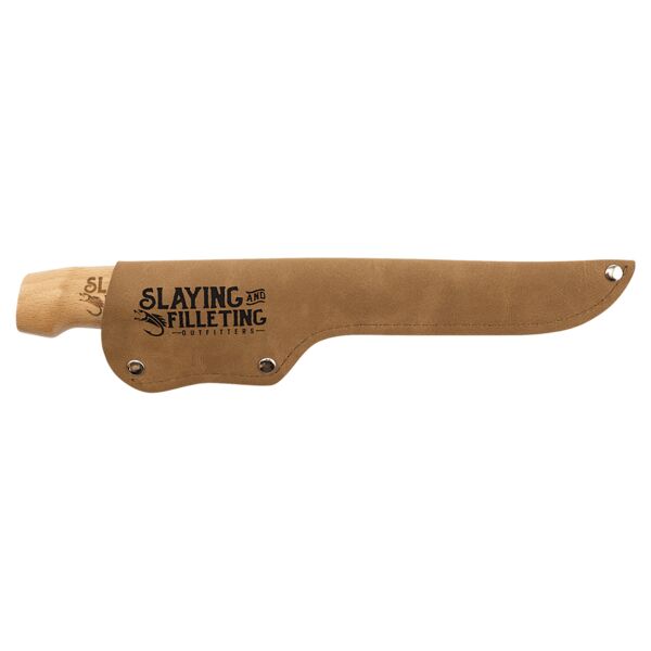 Bison River 7 1/4" Fillet Knife with Wood Handle and Leather Sheath Thumbnail