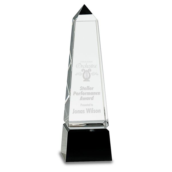 8" Obelisk Crystal on Pedestal Base Thumbnail