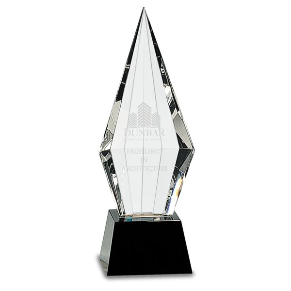 9 1/2" Obelisk Facet Crystal on Pedestal Base Thumbnail