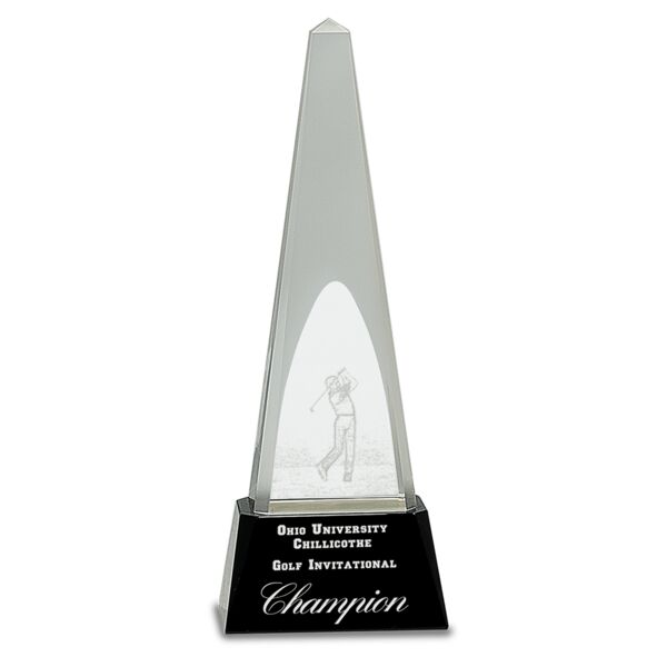 10 1/4" Crystal 3D Golf Spire on Pedestal Base Thumbnail