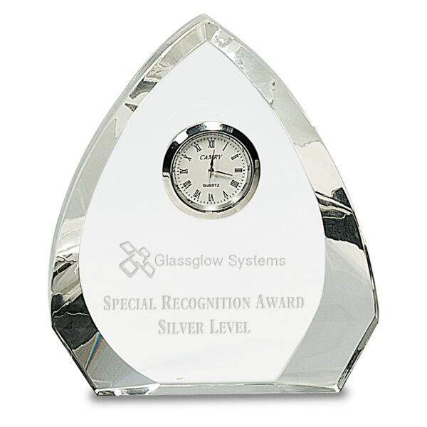 5 1/2" Crystal Arch with Clock Thumbnail