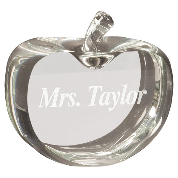 3 1/2" x 3 3/4" Flat Crystal Apple Thumbnail