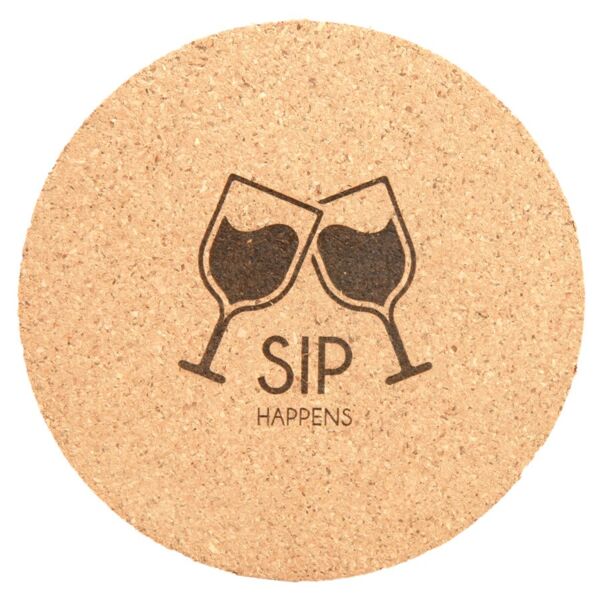 4" Round Cork Coaster Thumbnail