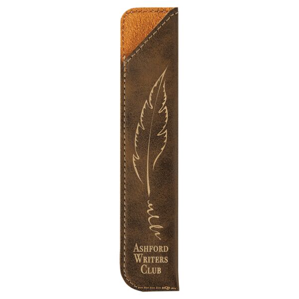 6 1/4" Rustic/ Laserable Leatherette Pen Sleeve Thumbnail