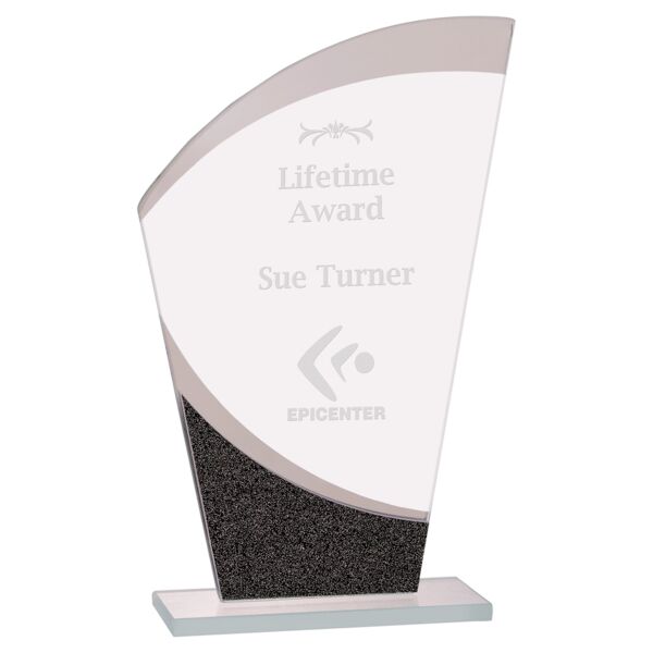 7 1/4" Wave Designer Glass Award Thumbnail