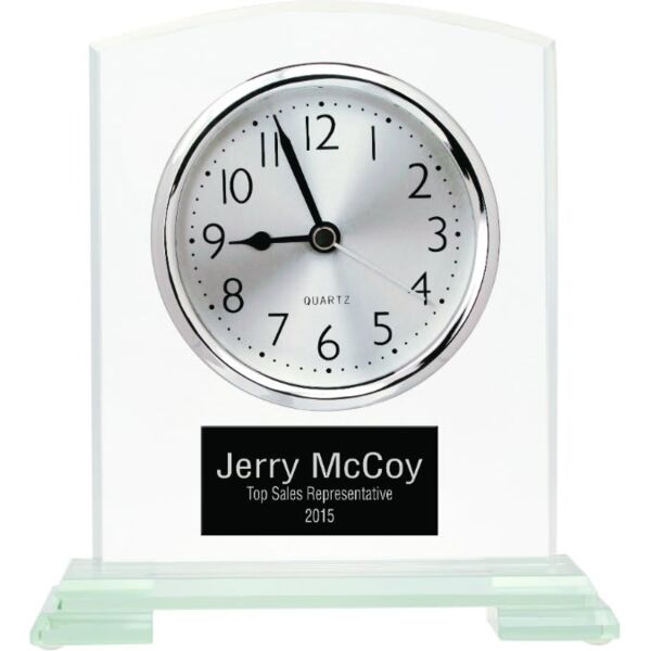 6 1/2" Square Arch Glass Clock Thumbnail