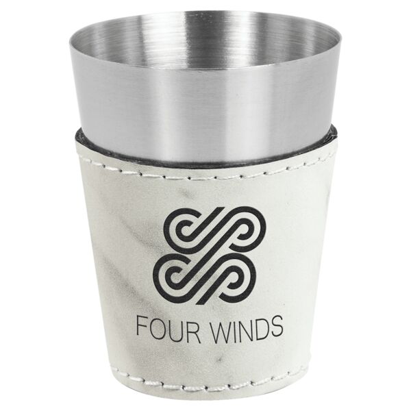 2 oz. Marble Laserable Leatherette & Shot Glass Thumbnail