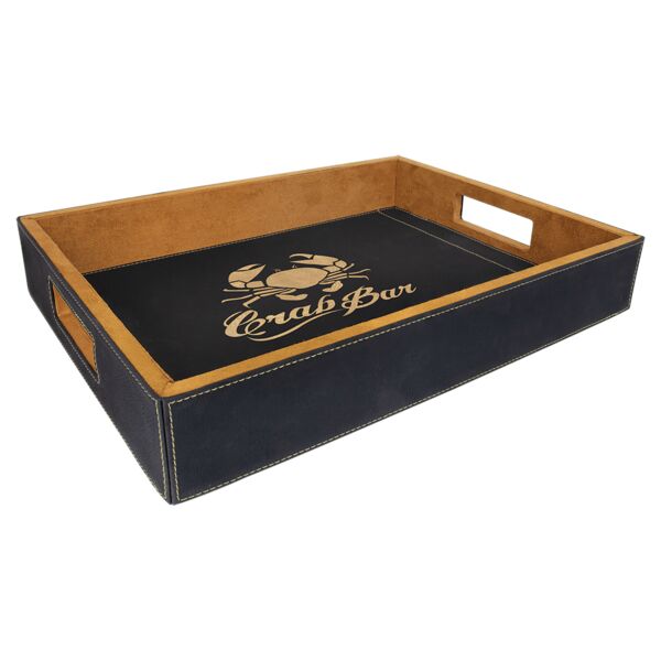 16" x 12" Laserable Leatherette Serving Tray Thumbnail