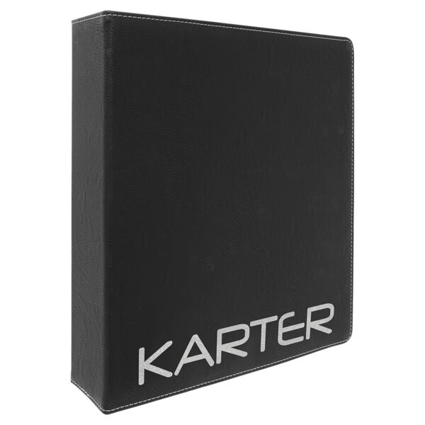 11" x 11 1/2" /Siver Laserable Leatherette 3 Ring Binder with 2" Slant D Rings Thumbnail