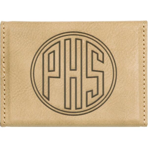 3 3/4" x 2 3/4" Laserable Leatherette Hard Business Card Holder Thumbnail