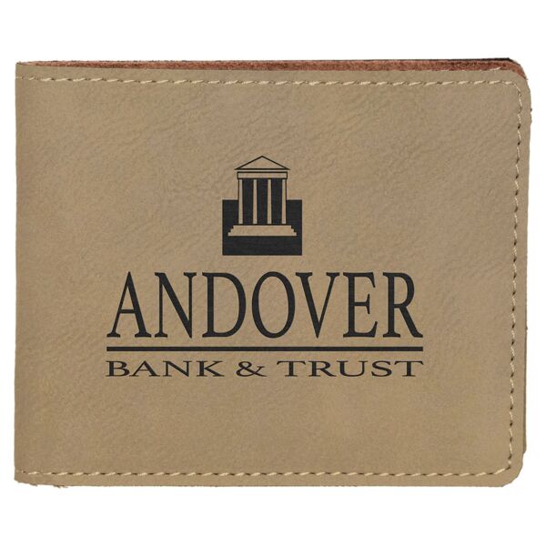 4 1/2" x 3 1/2" Laserable Leatherette Bifold Wallet Thumbnail