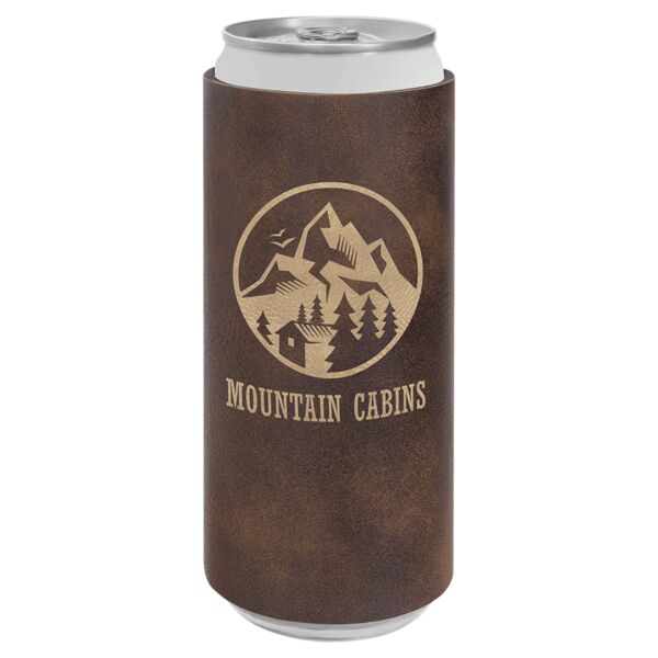 Rustic/ Laserable Leatherette Slim Beverage Holder Thumbnail