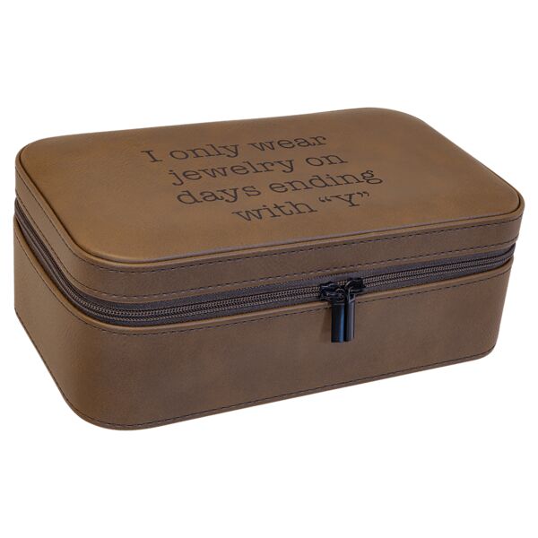 7 1/2" X 4 1/2" Laserable Leatherette Jewelry Box Thumbnail