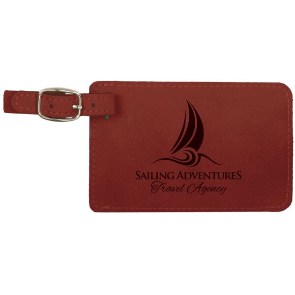 4 1/4" x 2 3/4" Rose Laserable Leatherette Luggage Tag Thumbnail
