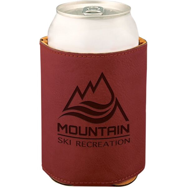 3 3/4" Rose Laserable Leatherette Beverage Holder Thumbnail