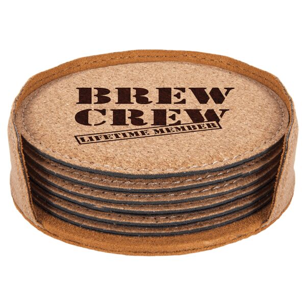 4" Round Cork 6-Coaster Set Thumbnail