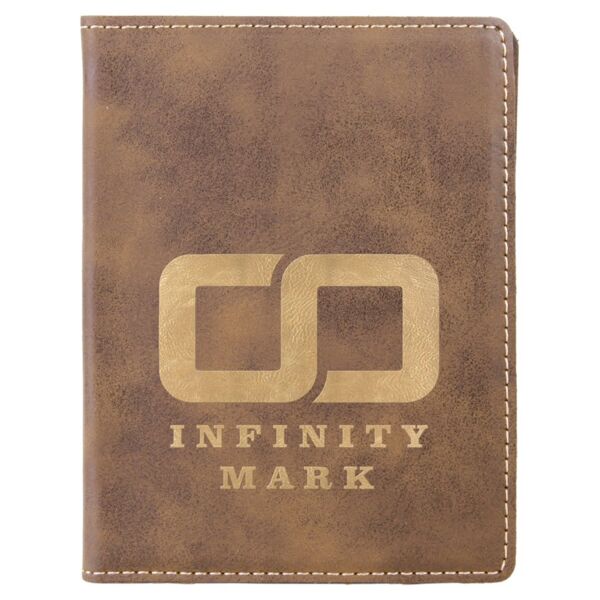 4 1/4" x 5 1/2" Rustic/ Laserable Leatherette Passport Holder Thumbnail