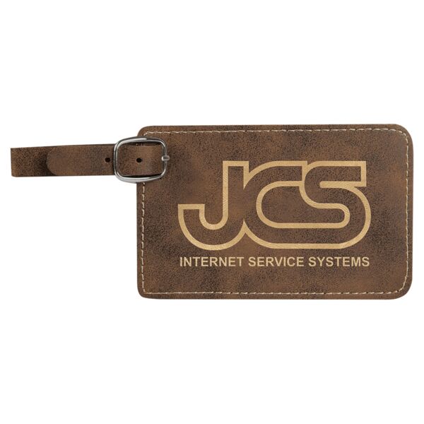 4 1/4" x 2 3/4" Rustic/ Laserable Leatherette Luggage Tag Thumbnail