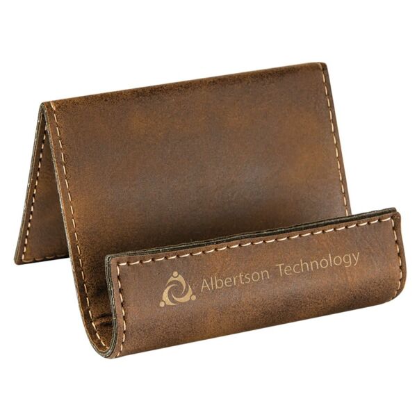 3 1/2" x 2 1/2" Rustic/ Laserable Leatherette Holder Easel Thumbnail