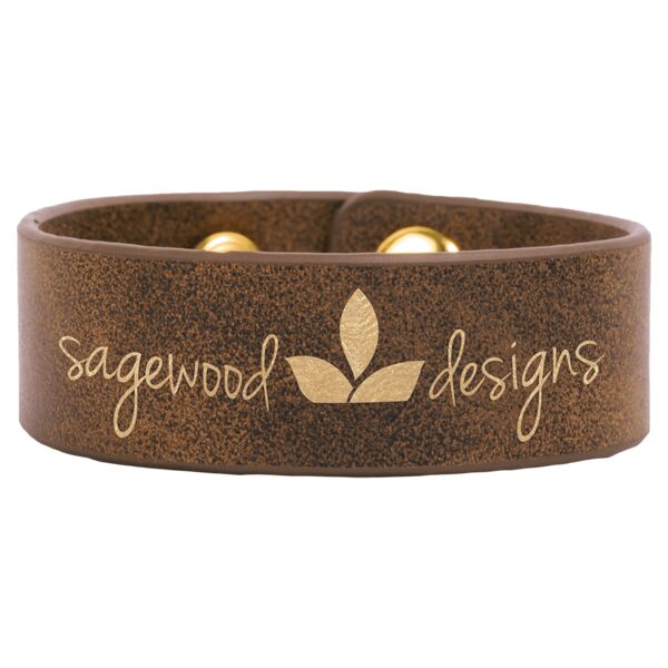 9 1/2" x 1" Rustic/ Laserable Leatherette Cuff Bracelet Thumbnail