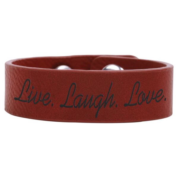 8 1/2" x 3/4" Rose Laserable Leatherette Youth Cuff Bracelet Thumbnail