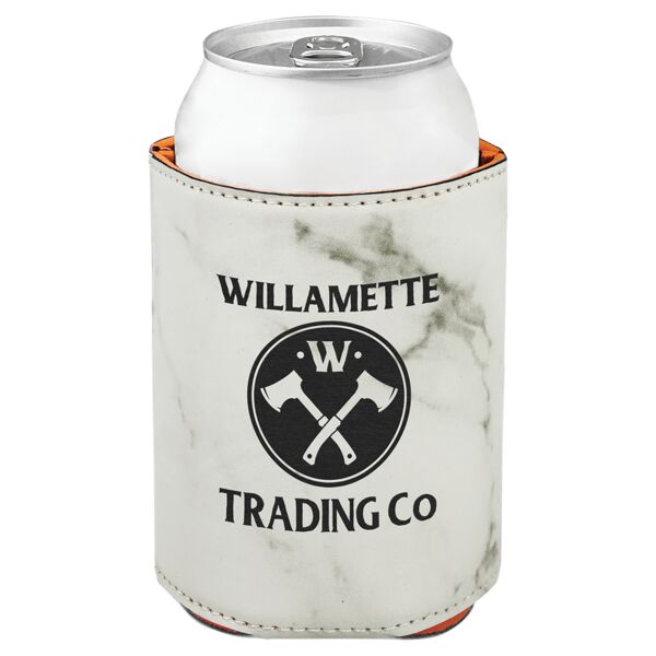 3 3/4" Marble Laserable Leatherette Beverage Holder Thumbnail