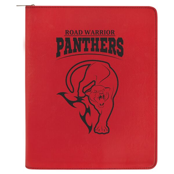 9 1/2" x 12" Laserable Leatherette Portfolio with Zipper and Notepad Thumbnail