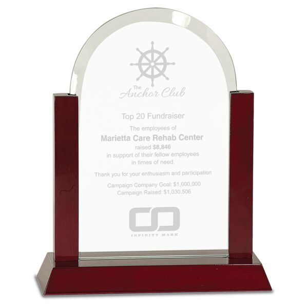 9" Gateway Jade Dome Glass Award with Finish Base Thumbnail