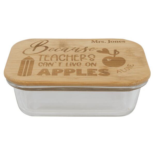 12 oz. Rectangle Glass Container with Lid Thumbnail