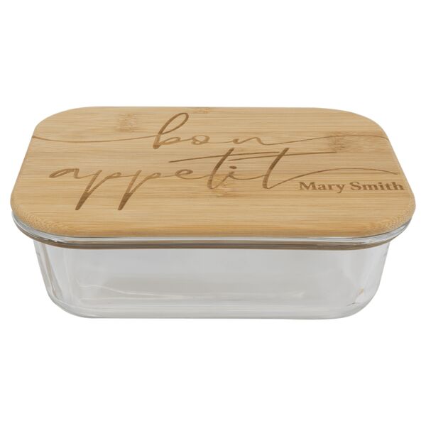 21 oz. Rectangle Glass Container with Lid Thumbnail