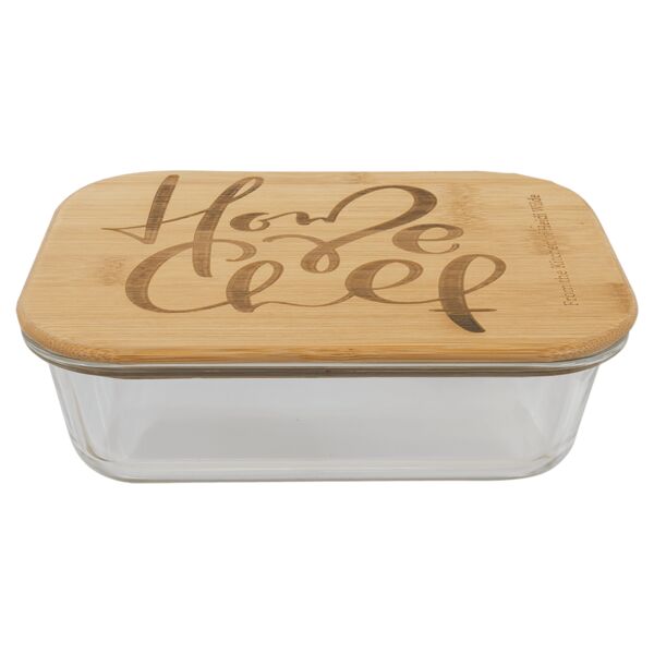 35 oz. Rectangle Glass Container with Lid Thumbnail