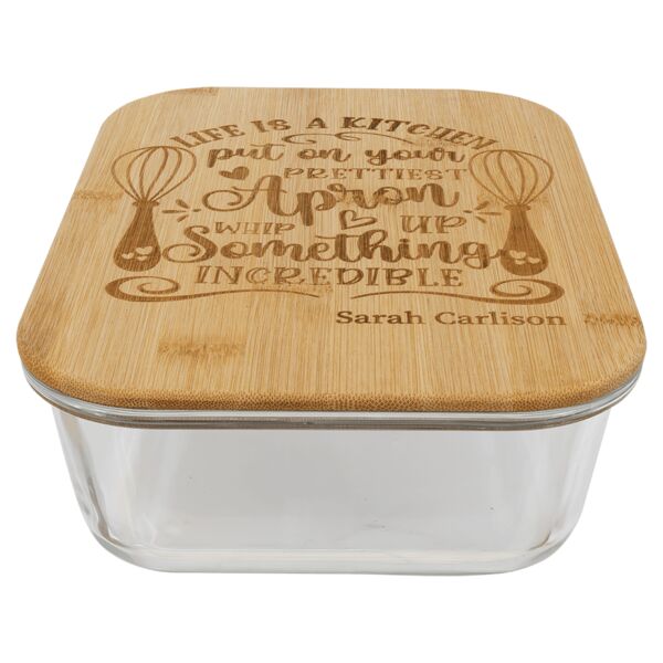 50 oz. Rectangle Glass Container with Lid Thumbnail