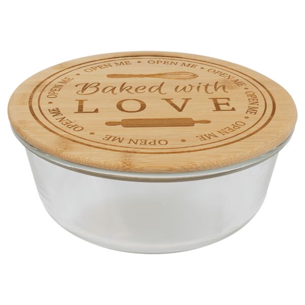 44 oz. Round Glass Container with Lid Thumbnail