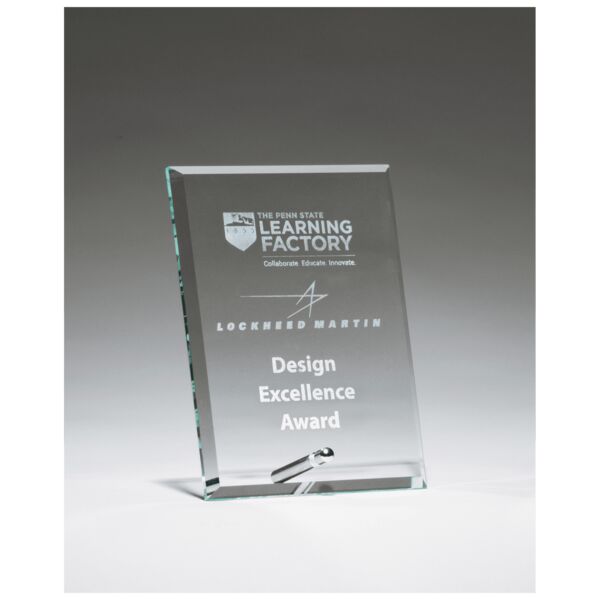 5" x 7" Glass Award with Plated Easel Post Thumbnail