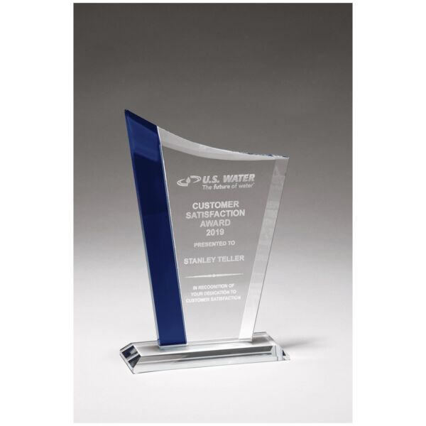 6 1/2" x 9 3/4" Zenith Series Glass Award with Glass Highlights Thumbnail