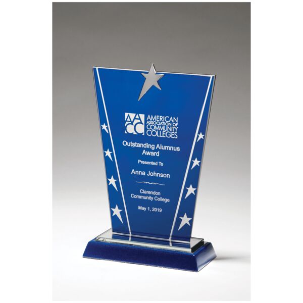 6 3/8" x 9 5/8" Constellation Series Glass Award with Background with Plated Star Thumbnail