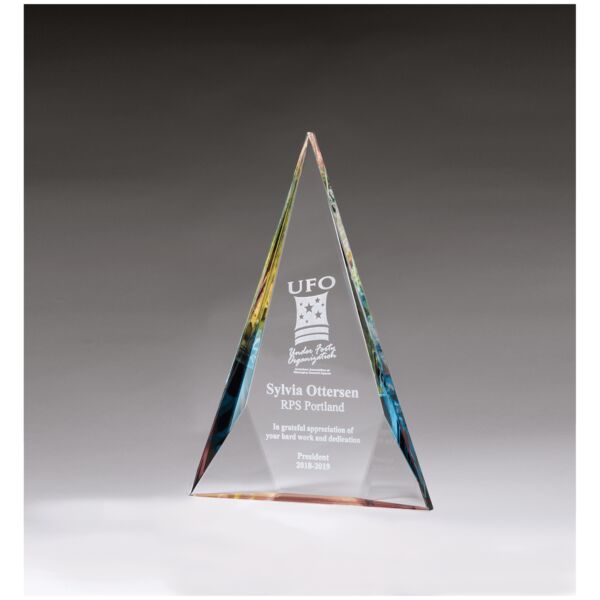 8 3/8" x 12" x 1 1/8" (Tapered) Diamond Series Crystal with Prism-Effect Thumbnail