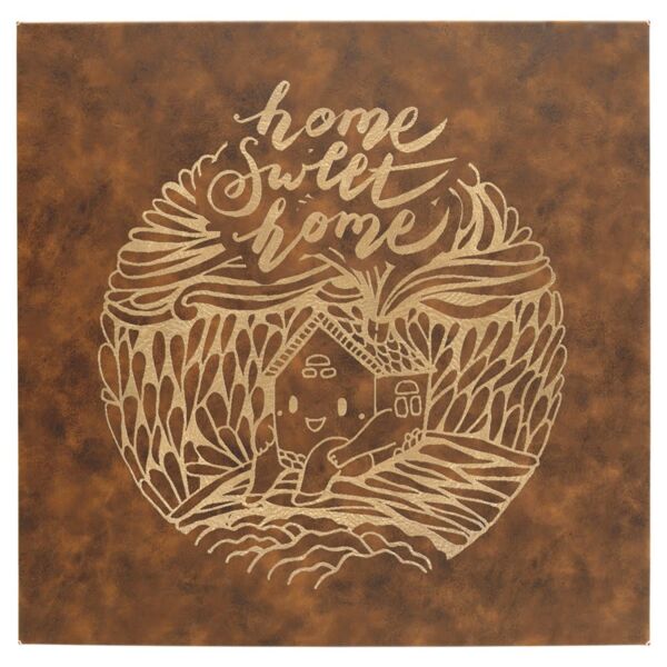 14" x 14" Rustic/ Laserable Leatherette Wall Decor with Sawtooth Hanger Thumbnail