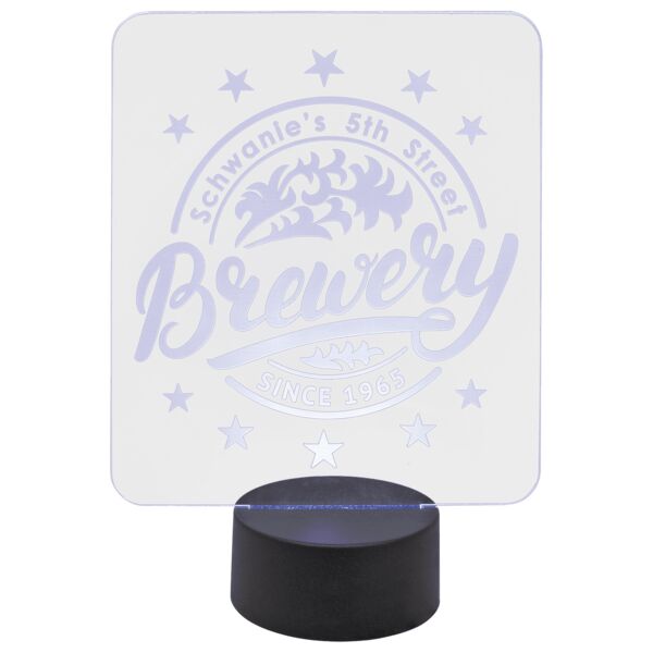 3 1/2" Round Lighted Base with Remote for 1/8" Acrylic (not included) Thumbnail