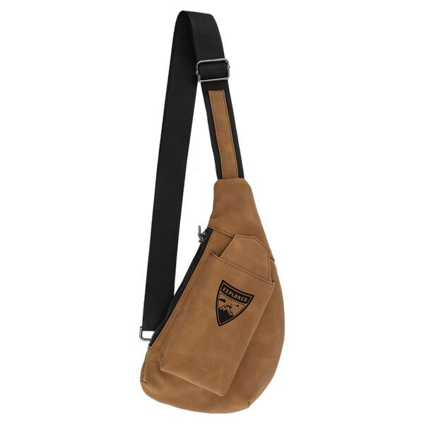 Crescent Bag - Laserable Leatherette, Creekside Collection, Medium Brown Thumbnail