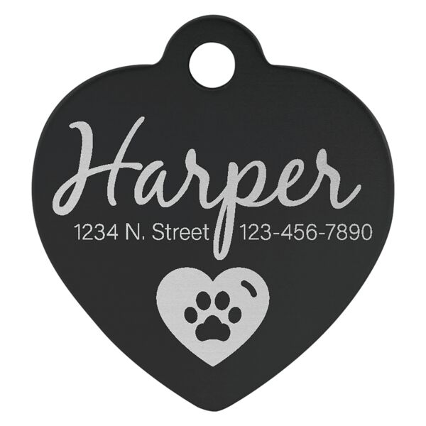 1" x 1" Laserable Anodized Aluminum Heart Pet Tag Thumbnail