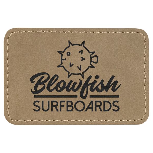 3" x 2" Rectangle Laserable Leatherette Patch with Adhesive Thumbnail