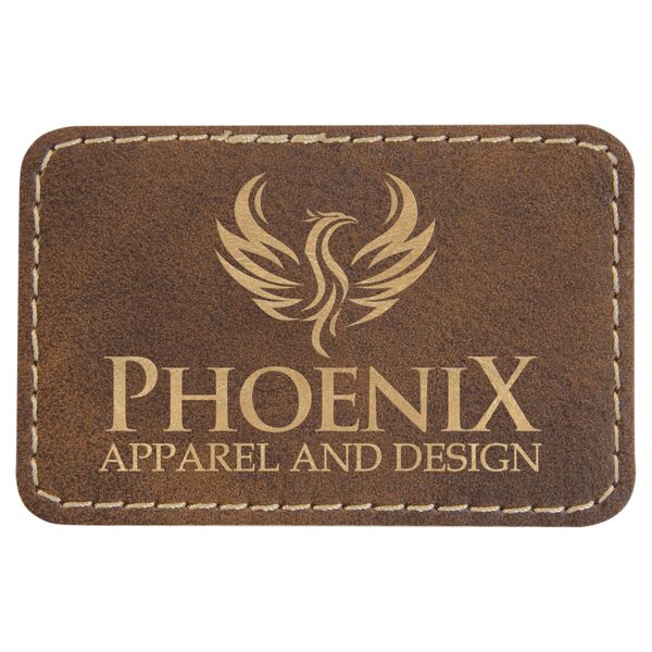 3" x 2" Rectangle Rustic/ Laserable Leatherette Patch with Adhesive Thumbnail