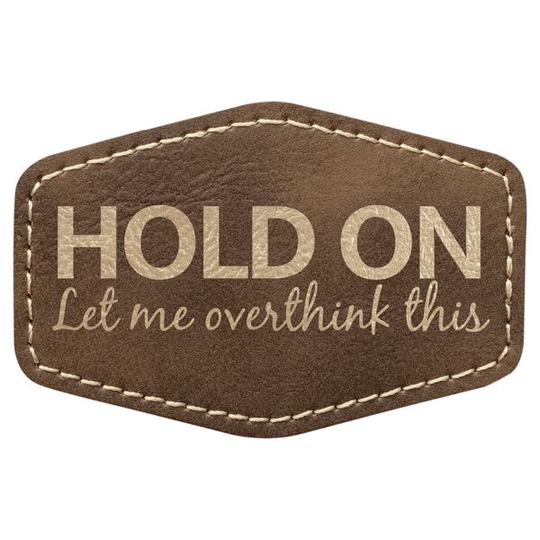 3" x 2" Hex Rustic/ Laserable Leatherette Patch with Adhesive Thumbnail